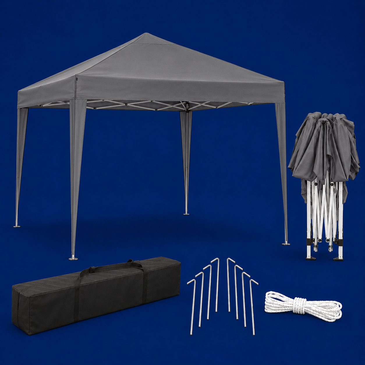 Tonnelle de jardin 3 x 3 mètres Gris ouverte