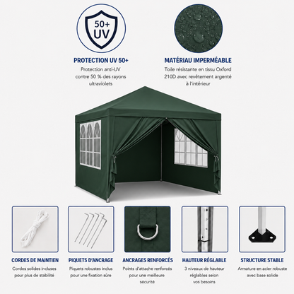 Tonnelle de Jardin 3X3m Vert