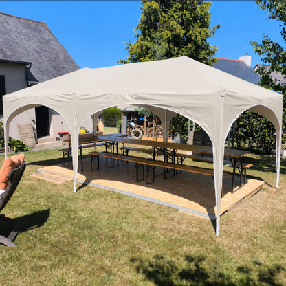 Tonnelle de jardin 3 x 6 mètres Beige