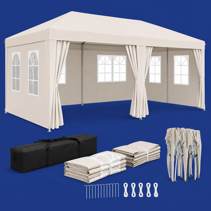 Tonnelle de jardin 3 x 6 mètres Beige