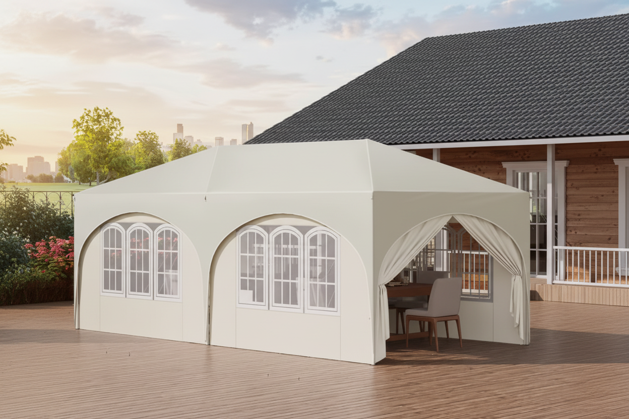 Tonnelle de jardin 3 x 6 mètres Beige