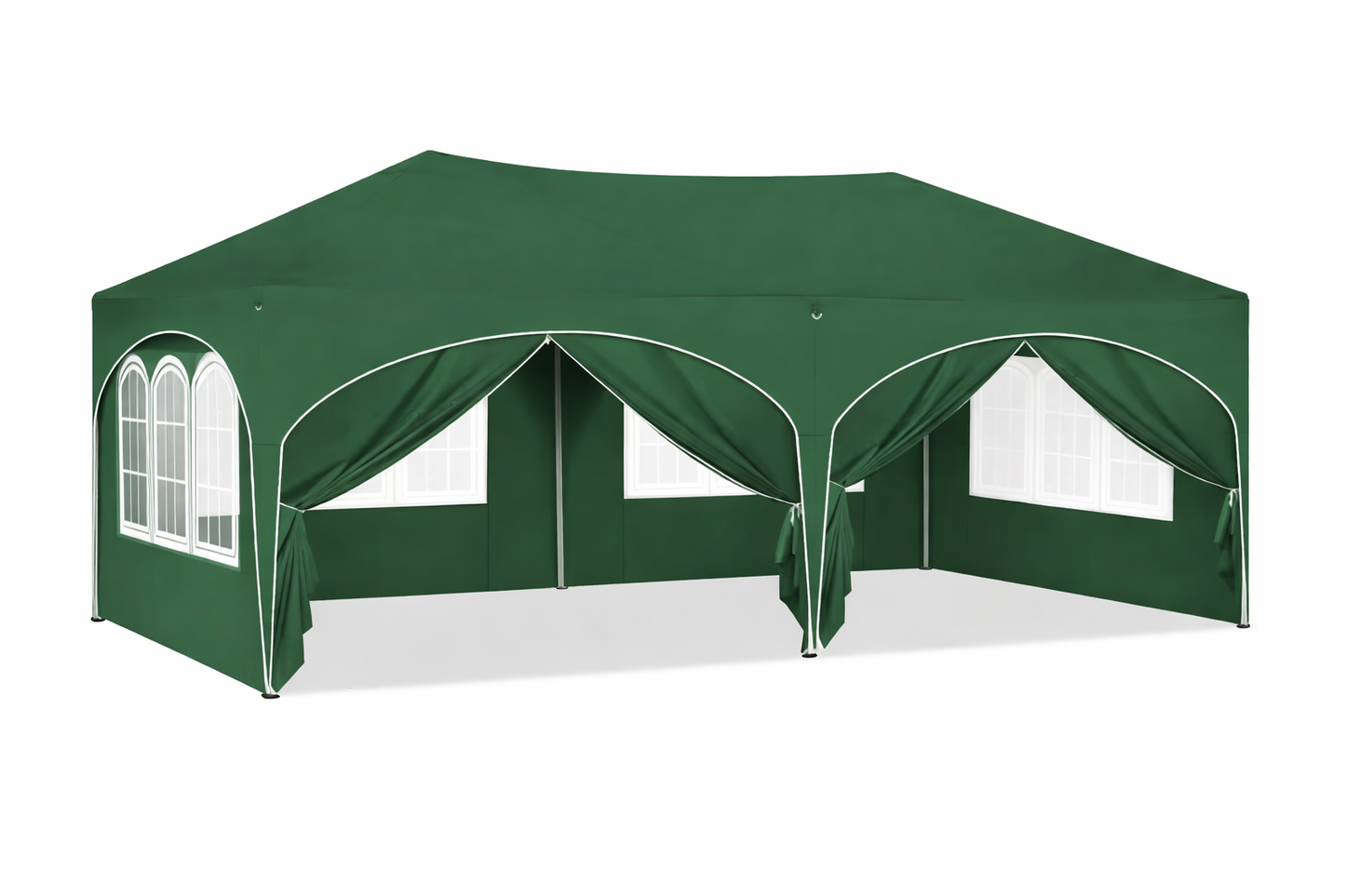 Tonnelle pliante Vert 3x6 m imperméable – Barnum professionnel avec 6 parois latérales – Montage en 5 minutes