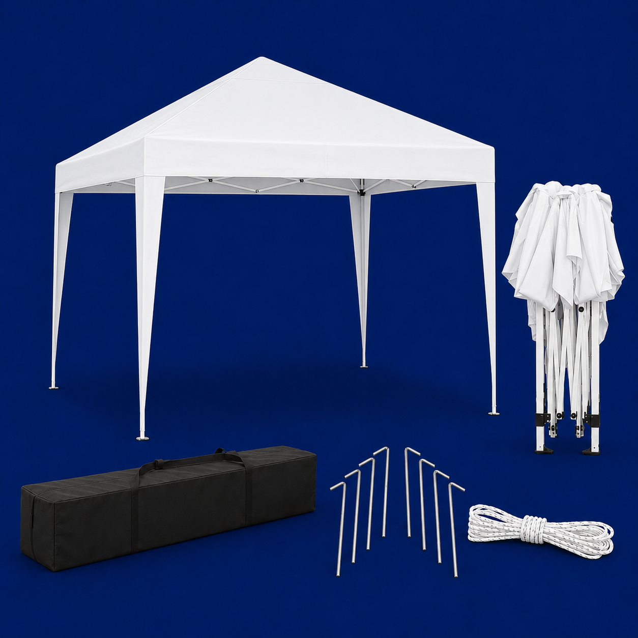 Tonnelle de jardin 3 x 3 mètres Blanc ouverte