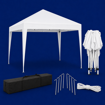 Tonnelle de jardin 3 x 3 mètres Blanc ouverte