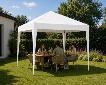 Tonnelle de jardin 3 x 3 mètres Blanc ouverte
