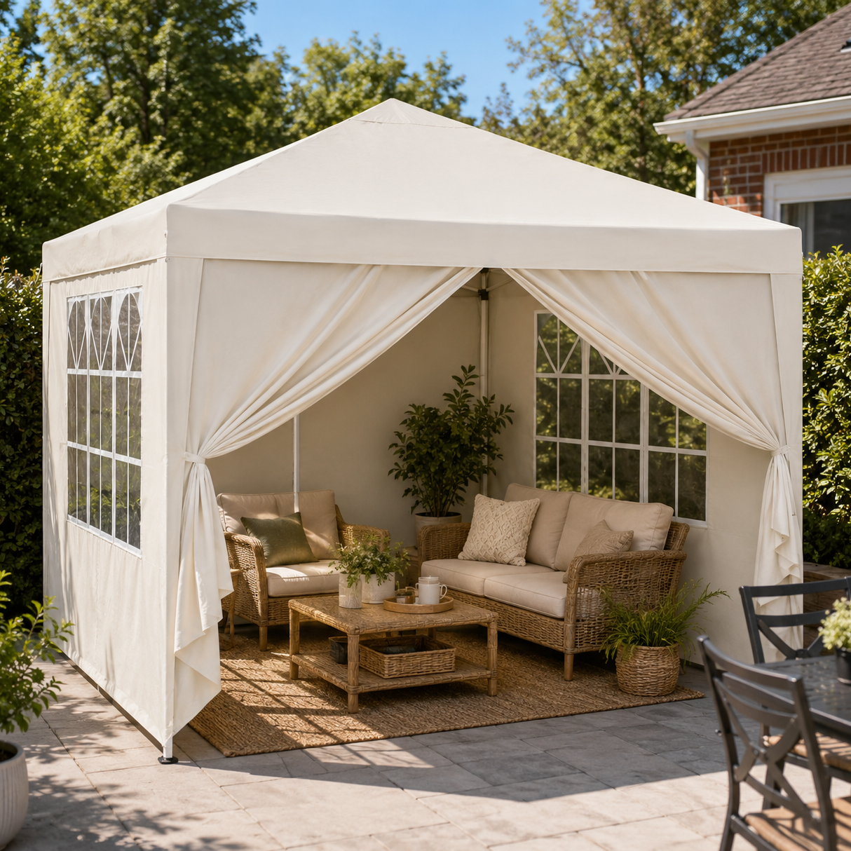 Tonnelle de jardin 3 x 3 mètres Beige