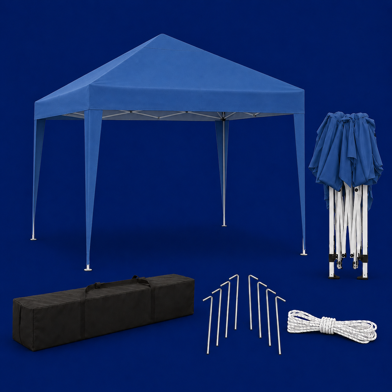 Tonnelle de jardin 3 x 3 mètres Bleu ouverte