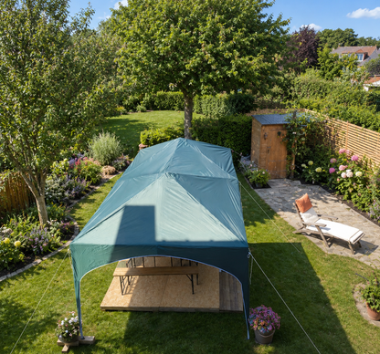 Tonnelle pliante Vert 3x6 m imperméable – Barnum professionnel avec 6 parois latérales – Montage en 5 minutes