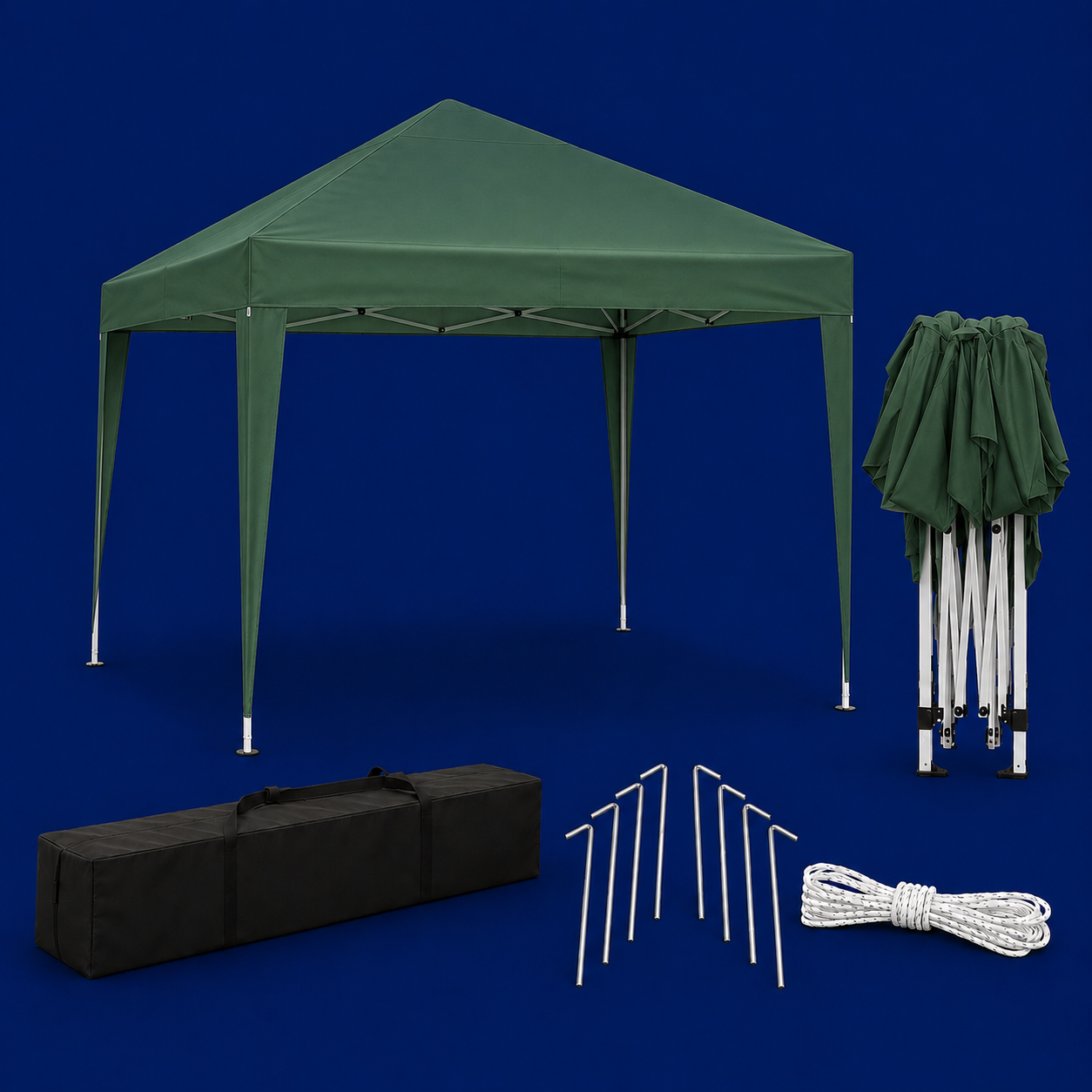 Tonnelle de jardin 3 x 3 mètres vert ouverte
